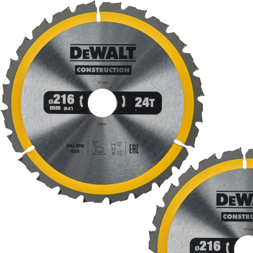 DEWALT DT1952 tarcza do drewna 216 x 30 mm 24T
