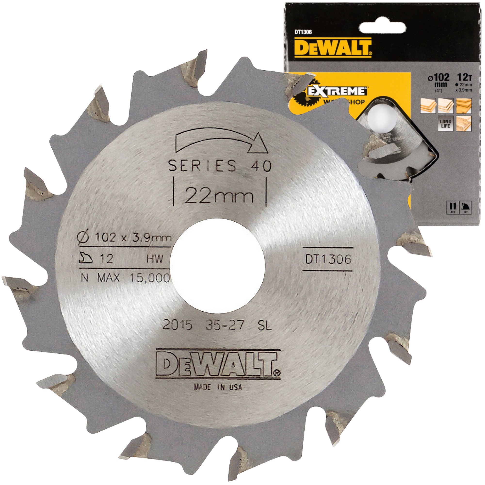 DEWALT DT1306 Tarcza frez do wpustów typu lamello 102mm 12z