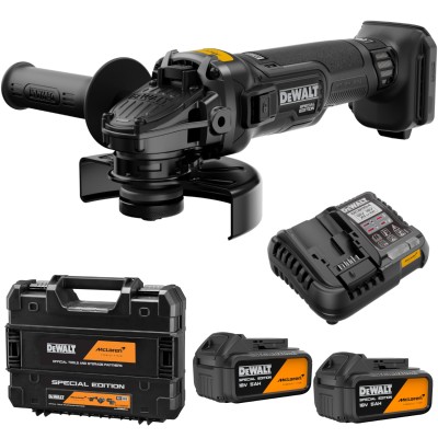 DeWalt Szlifierka kątowa 18V XR 125mm 2x 5Ah Ładowarka McLaren DCG45MP2T