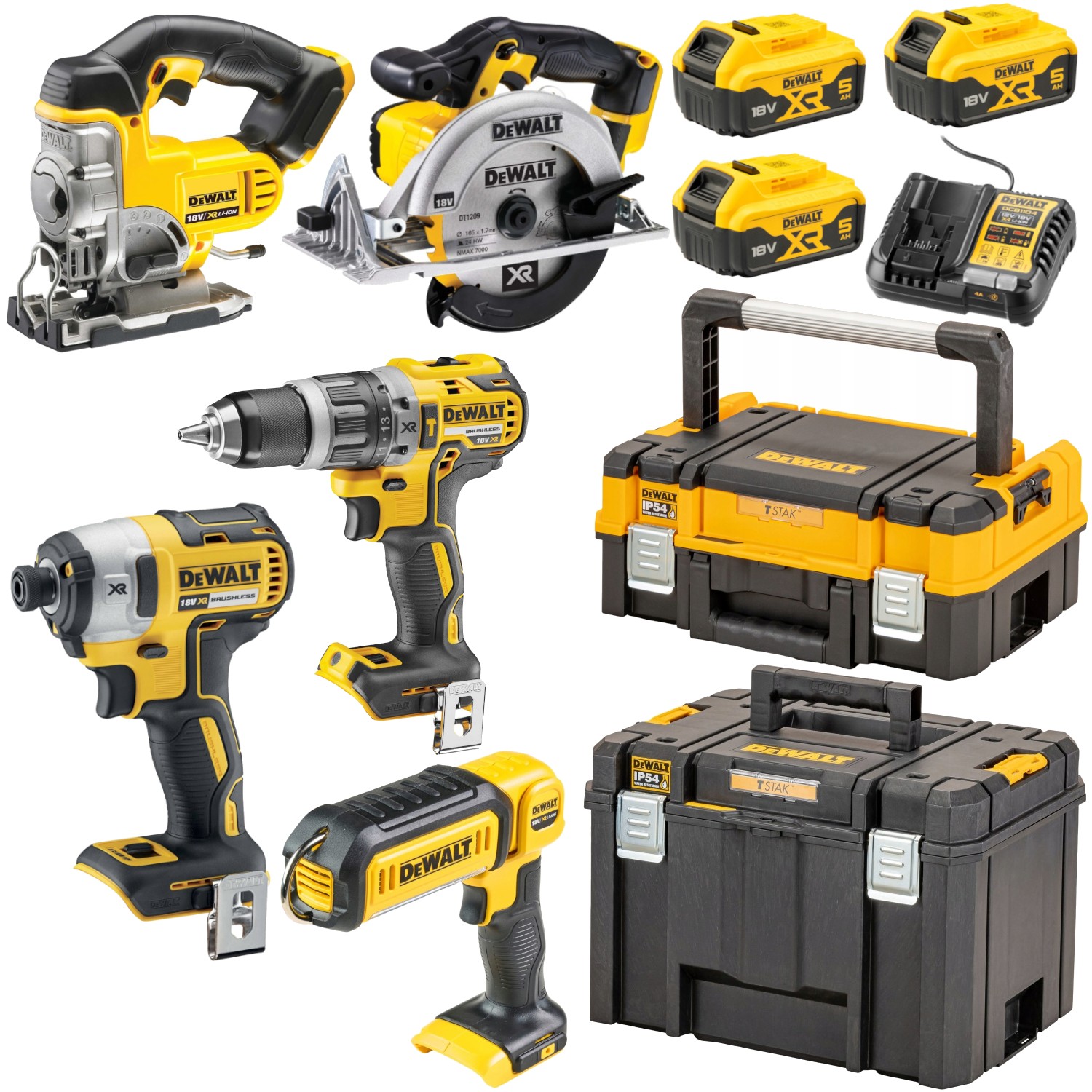 DeWalt Zestaw combo 5 narzędzi akumulatorowych 18V 3x5,0Ah DCK551P3T