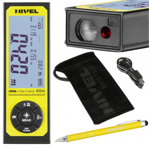 Dalmierz laserowy czerwony 60m etui Nivel System HDM Little Friend + Długopis GRATIS