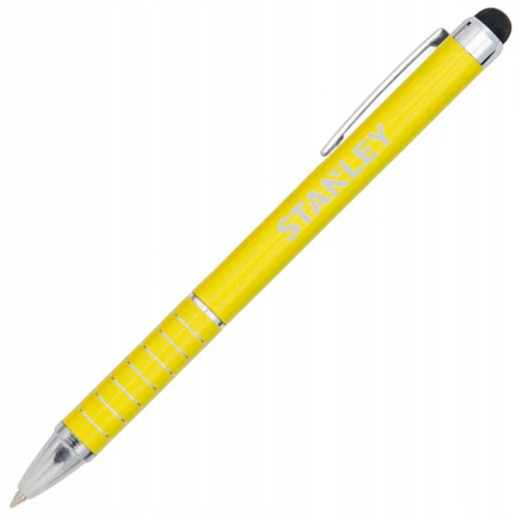 Metalowy długopis z touch penem żółty z logo Stanley