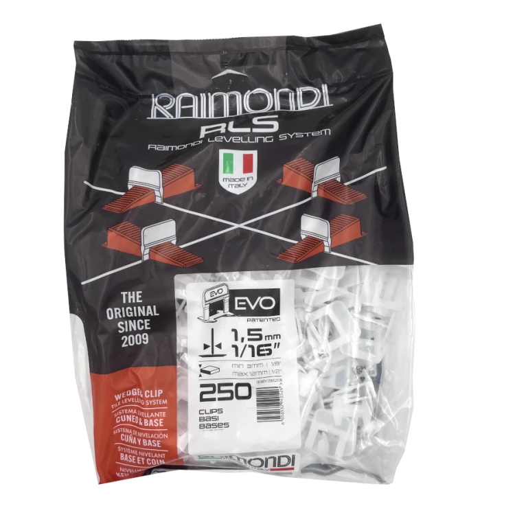 Paski do systemu poziomowania RLS EVO 1,5mm od 3-12mm zestaw 250 sztuk RAIMONDI białe 180BEV15B0250B