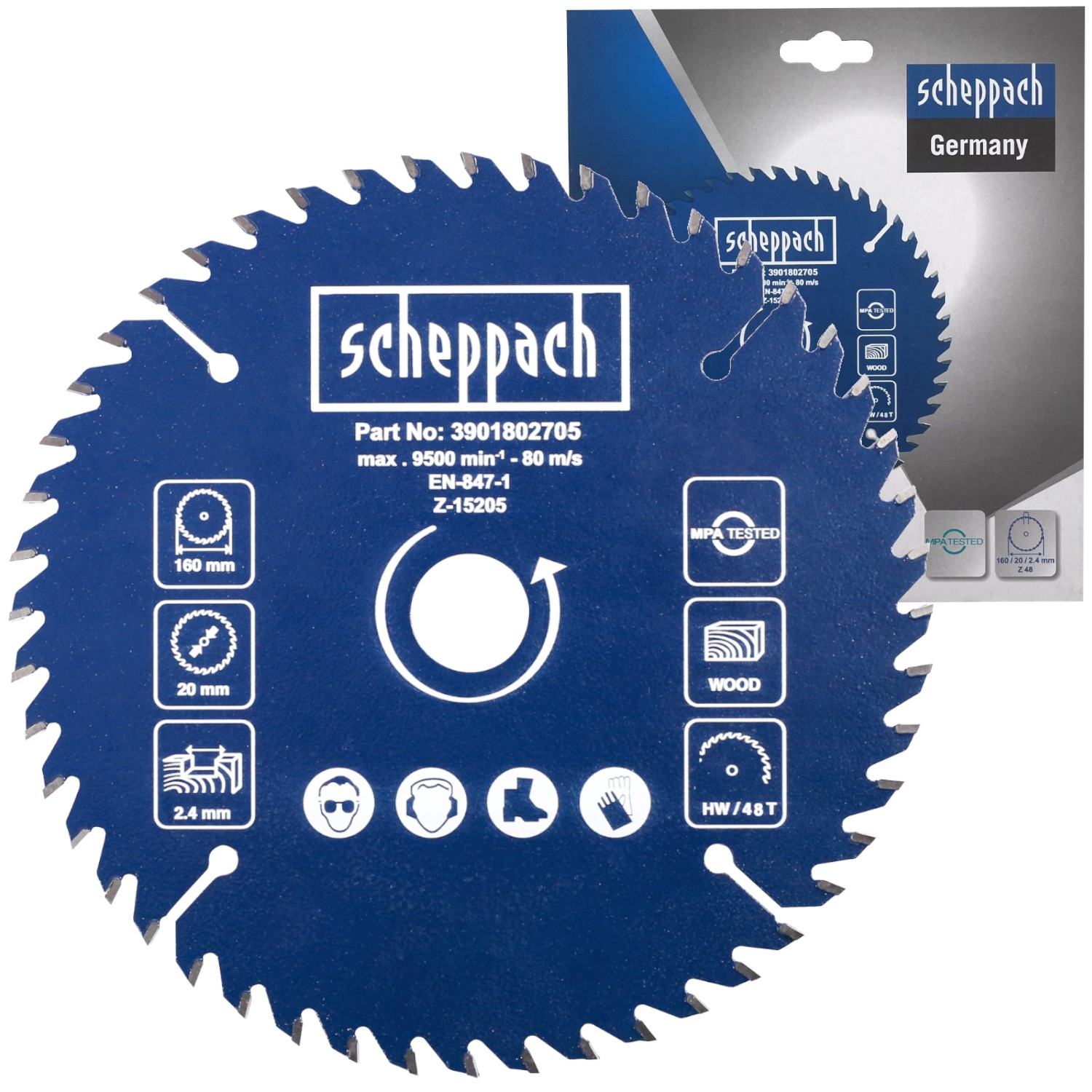 Tarcza do drewna tnąca 160 x 20 x 2,4mm 48z SCHEPPACH 3901802705