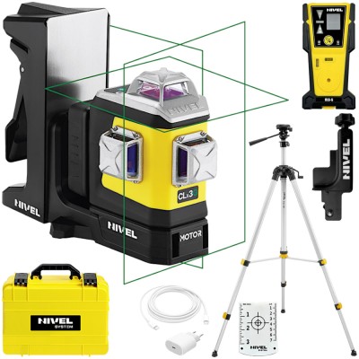 Laser krzyżowy Nivel System CLx3G MOTOR + Statyw SJJ-M1 EX + Czujnik CLS-5