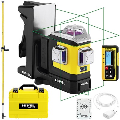 Laser krzyżowy Nivel System CLx3G MOTOR + Tyczka 3,6m + Odbiornik CLS-310