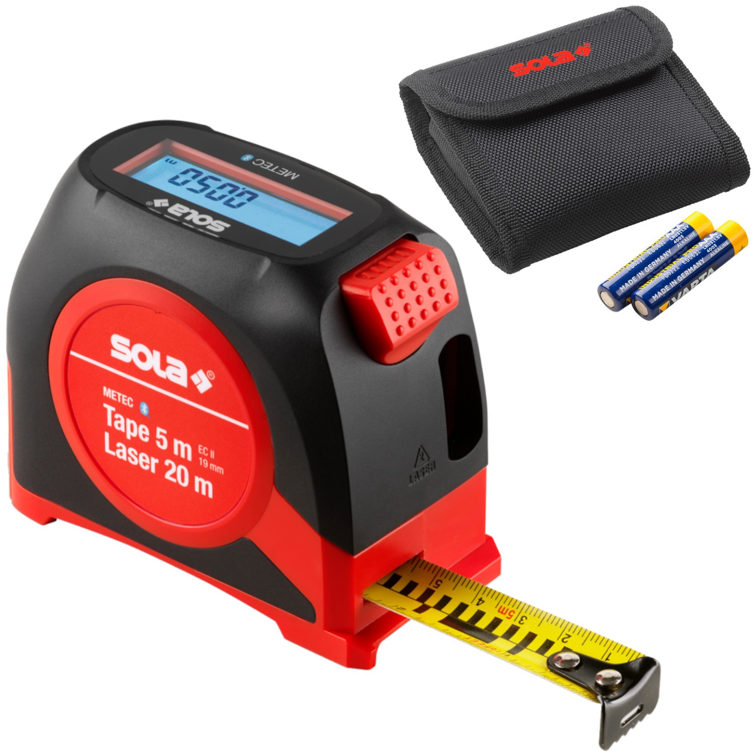 Miara zwijana 5m z dalmierzem 20m Bluetooth Sola METEC