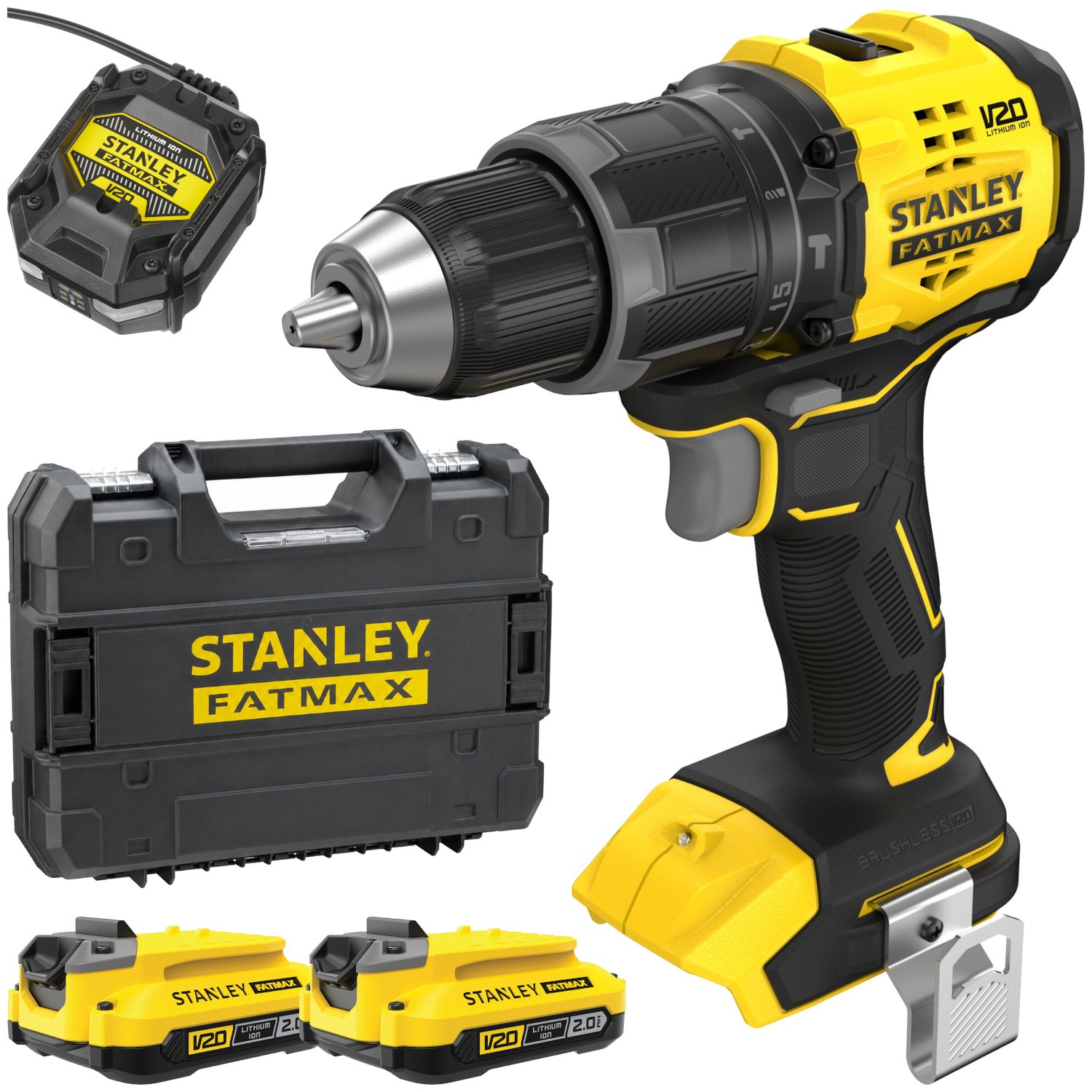 Wiertarko-wkrętarka udarowa 18V 65Nm 2x 2,0Ah Stanley V20 SFMCD716D2T