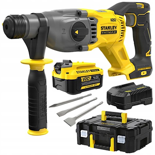 Młotowiertarka udarowa 18V V20 4Ah Stanley SFMCH900 w walizce + zestaw dłut