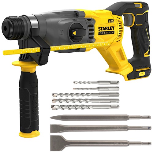 Młotowiertarka SDS+ 18V /body/ Stanley SFMCH900B + Zestaw 8 wierteł i dłut