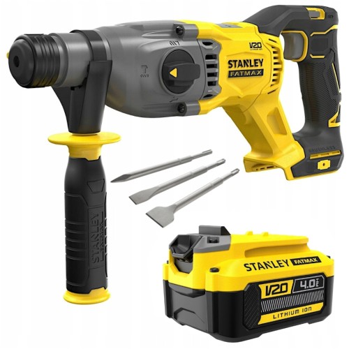 Młotowiertarka 18V SDS Plus V20 Stanley SFMCH900B Aku 4Ah + Zestaw dłut