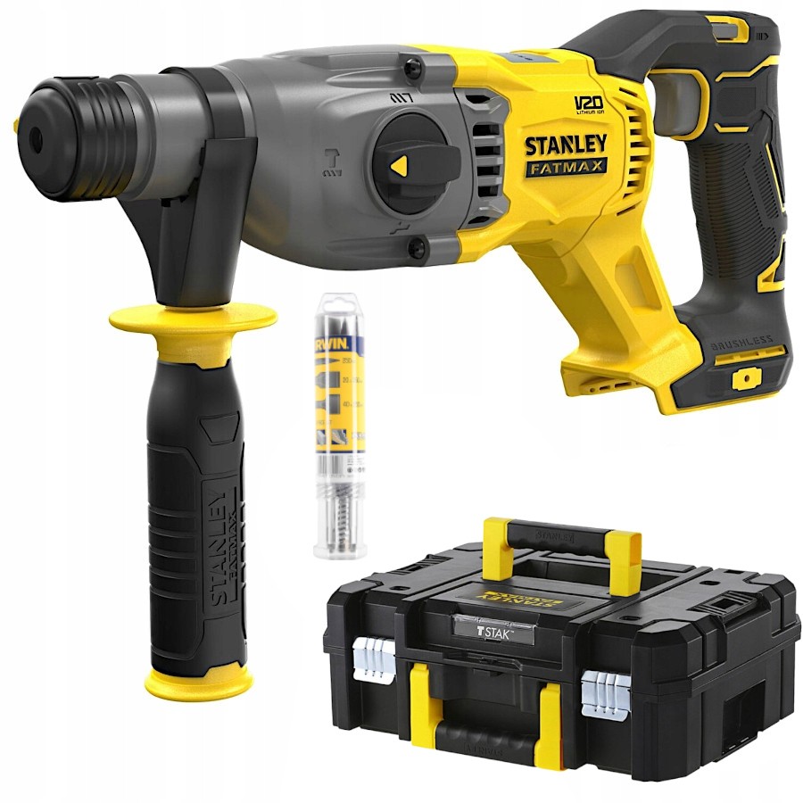 Młotowiertarka 18V SDS Plus V20 Stanley SFMCH900B + Walizka + Dłuta