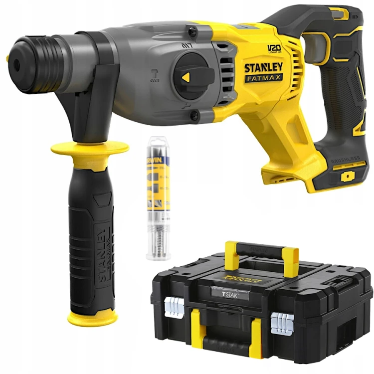 Młotowiertarka 18V SDS Plus V20 Stanley SFMCH900B + Walizka + Dłuta