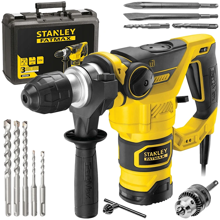 Młotowiertarka SDS+ 1250W Stanley FME1250K + Zestaw wierteł 5szt.