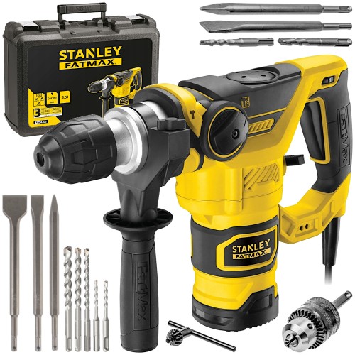 Młotowiertarka SDS+ 1250W Stanley FME1250K + Zestaw dłut 3szt.