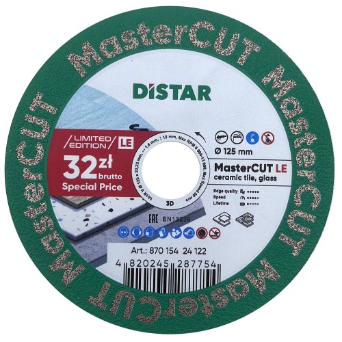 Tarcza diamentowa do ceramiki i szkła 125x22.23mm 1A1R MasterCut Distar Limitowana