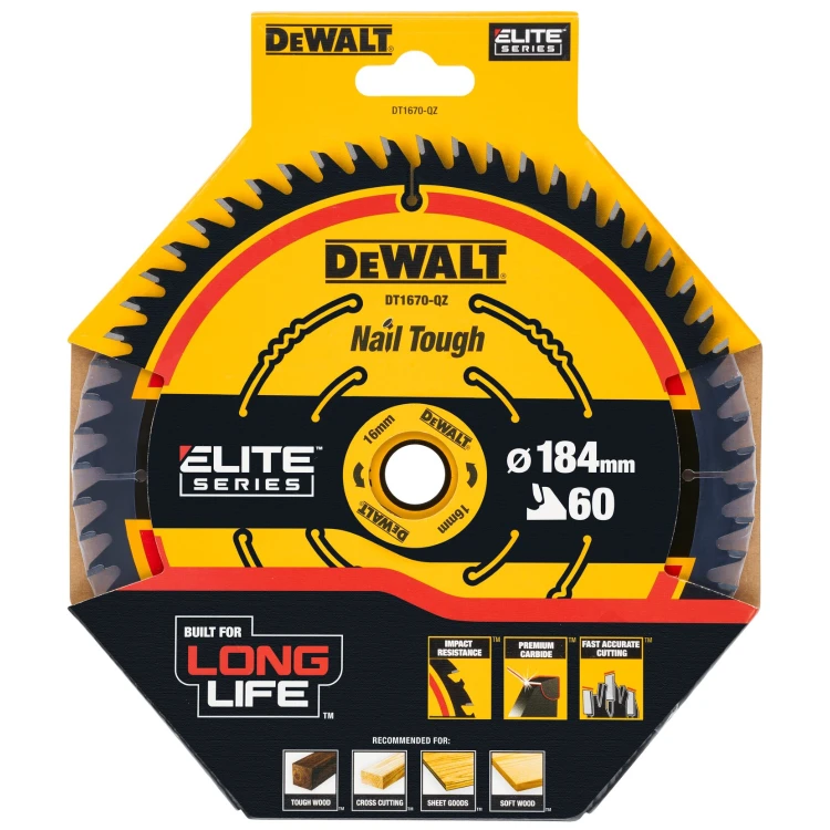 DEWALT Tarcza ELITE 184mm x 16mm 60z DT1670