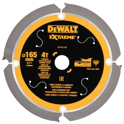 DEWALT DT1471 Tarcza do włókno-cementu i laminatów 165x20mm widia