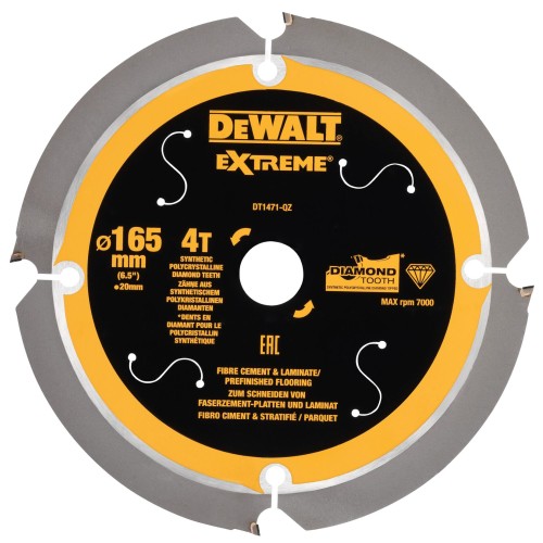 DEWALT DT1471 Tarcza do włókno-cementu i laminatów 165x20mm widia