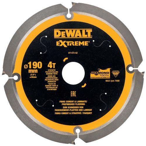 DEWALT DT1472 Tarcza pilarska do włókno-cementu 190x30mm widia