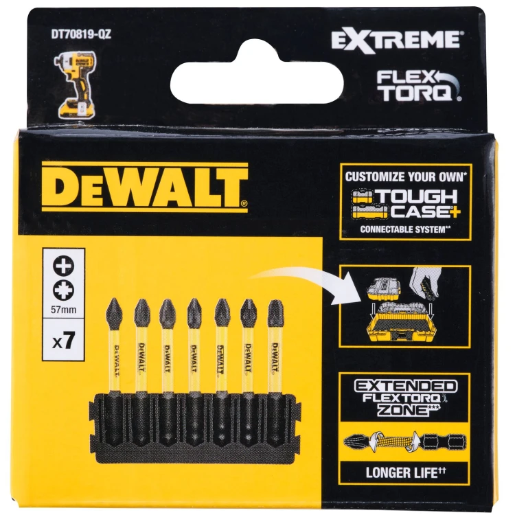 Zestaw bitów PH PZ 57mm DeWalt DT70819 7 szt.