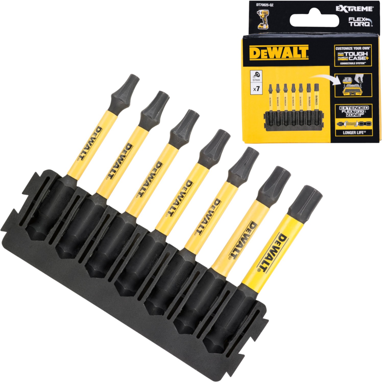 Zestaw bitów udarowych Torx 57mm Extreme Flextorq DeWalt DT70825 7szt