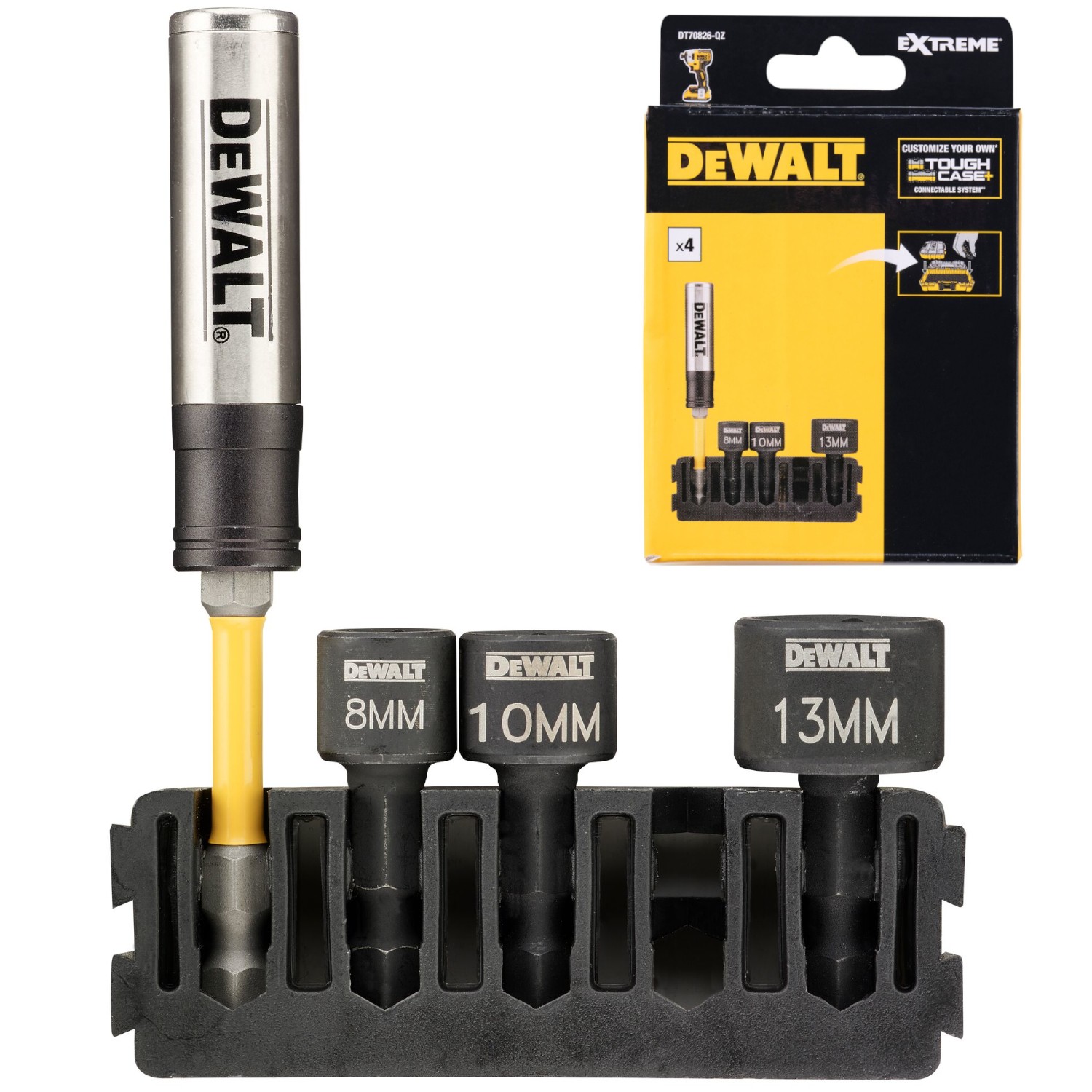 Zestaw nasadek udarowych 8mm 10mm 13mm + uchwyt do bitów DeWALT DT70826