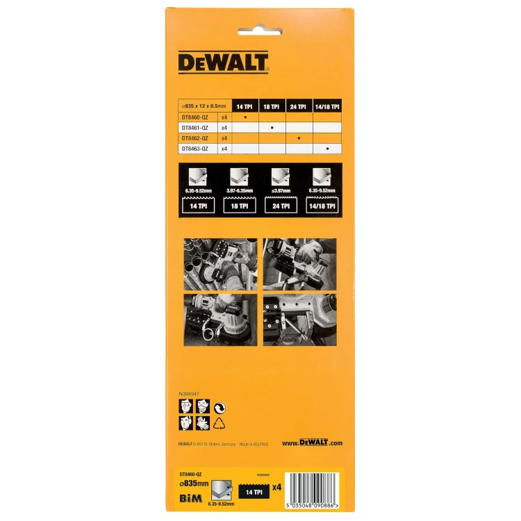 DeWALT DT8460 Zestaw Brzeszczotów 4szt. 835mm