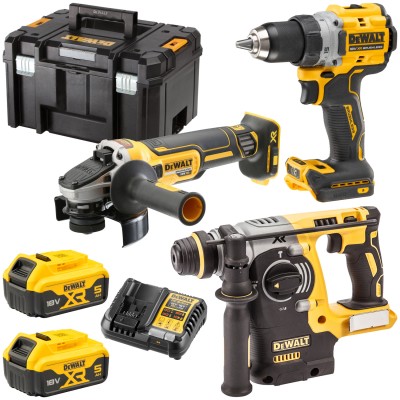 Zestaw 3 elektronarzędzi 18V DCD800 DCG405 DCH273 2x5,0Ah Dewalt DCK330P2T