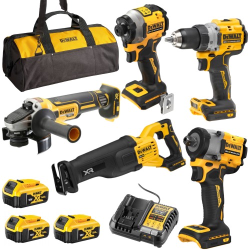 Zestaw combo 5 elektronarzędzi DEWALT 3x5,0Ah ładowarka torba DCK509P3