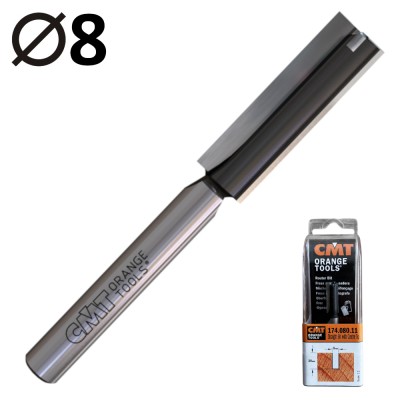 CMT 174.080.11 Frez prosty wiercący do drewna 8 x 20mm HM Z2+1