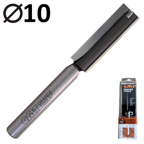 CMT-174.101.11 Frez prosty do drewna 10mm wiercący HM Z2+1