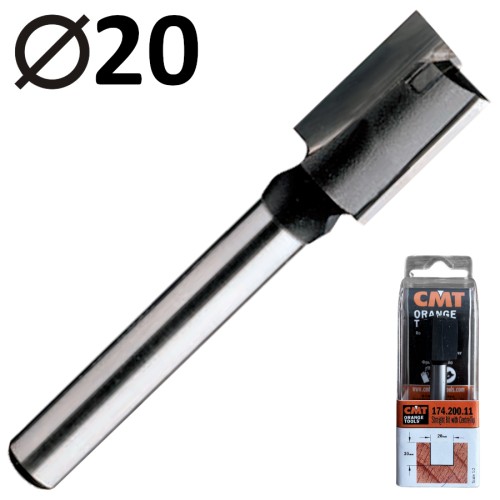 CMT 174.200.11 Frez prosty wiercący do drewna 20 x 20mm HM Z2+1