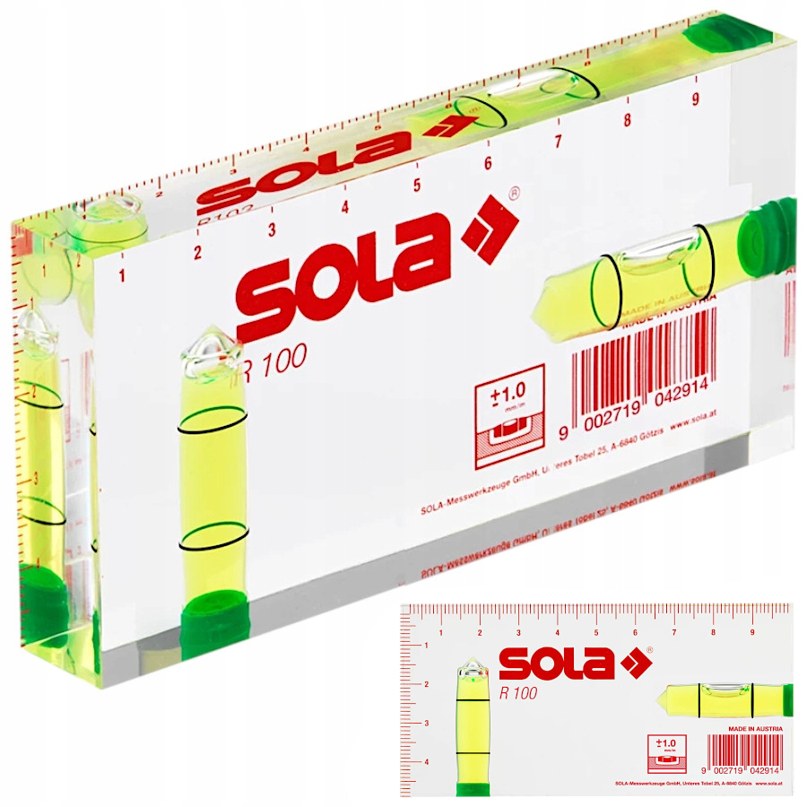 SOLA R 100 Akrylowy blok z libelkami 10cm