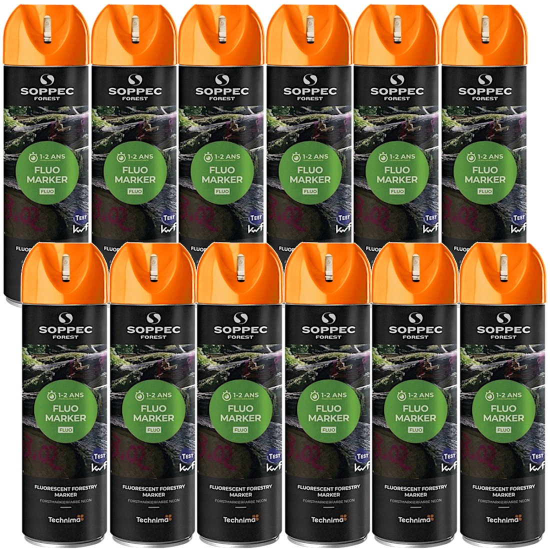 Farba leśna pomarańczowa do znakowania drzew FLUO MARKER 12 x 500ml SOPPEC