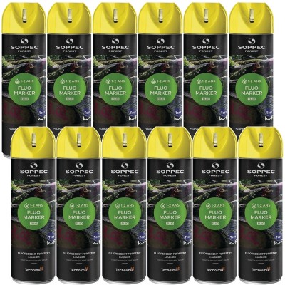 SOPPEC Spray leśny do znakowania drzew drewna żółty FLUO MARKER 12 x 500ml farba