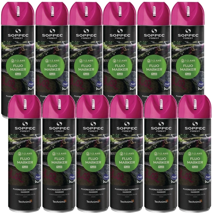 Farba spray różowy do znakowania drzew FLUO MARKER 500ml SOPPEC 12szt.