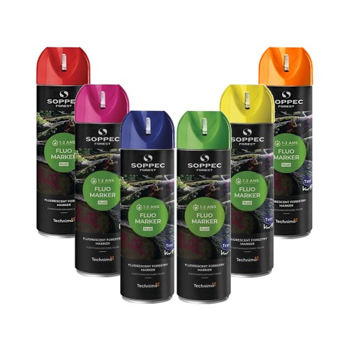 Farba leśna spray do znakowania drzew Mix FLUO MARKER 12 x 500ml SOPPEC