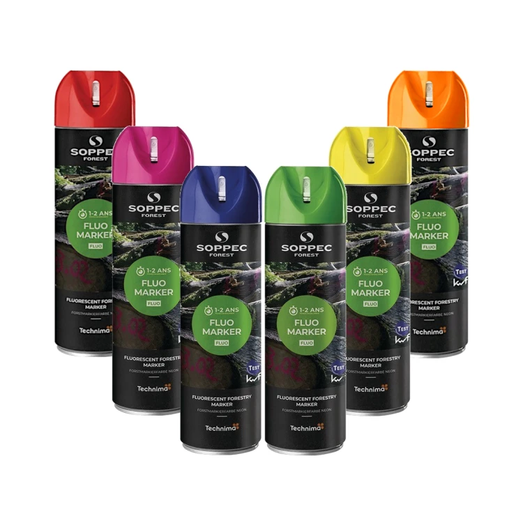 Farba leśna spray do znakowania drzew Mix FLUO MARKER 12 x 500ml SOPPEC