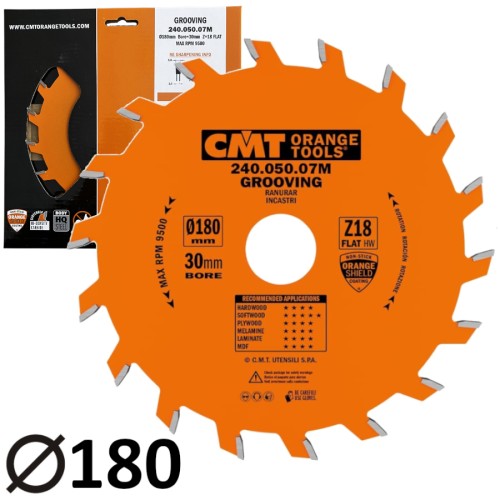 CMT 240.050.07M Tarcza frez piłkowy do rowkowania drewna sklejki 180 x 30mm 18z INDUSTRIAL
