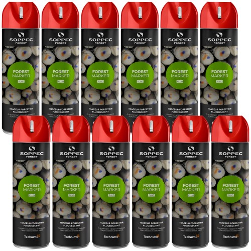 Farba w sprayu do znakowania drzew czerwona 500ml SOPPEC Forest Marker 12szt.