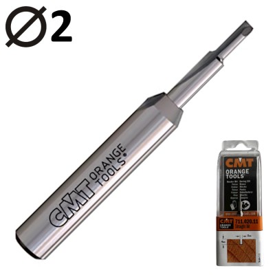 CMT 711.020.11 Frez prosty do drewna 2mm seria krótka VHM Z1