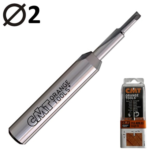 CMT 711.020.11 Frez prosty do drewna 2mm seria krótka VHM Z1