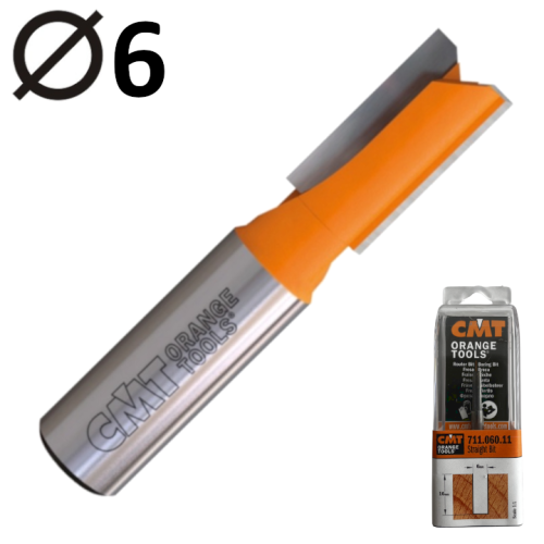 CMT 711.060.11 Frez trzpieniowy prosty 6 x 50mm do drewna HM Z2