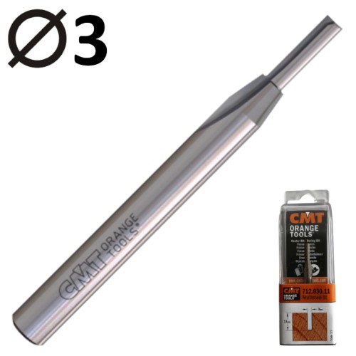 CMT 712.030.11 Frez prosty pod uszczelkę do inkrustacji zdobienia drewna 3 x 6mm VHM