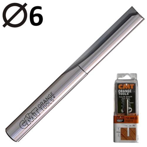 CMT 712.060.11 Frez trzpieniowy prosty 6mm do drewna VHM