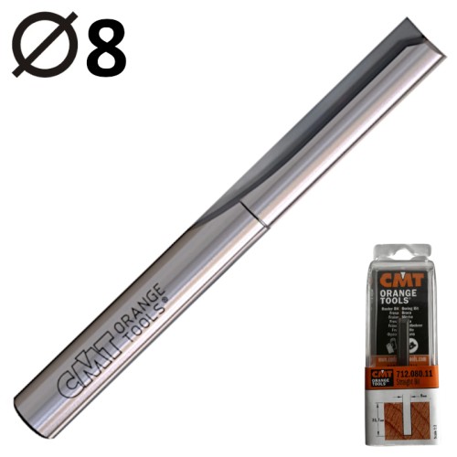 CMT 712.080.11 Frez trzpieniowy prosty długi 8 x 60mm VHM Z2