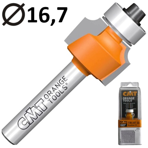 CMT 738.167.11 Frez trzpieniowy zaokrąglający 6mm R2 z łożyskiem typu Delrin®