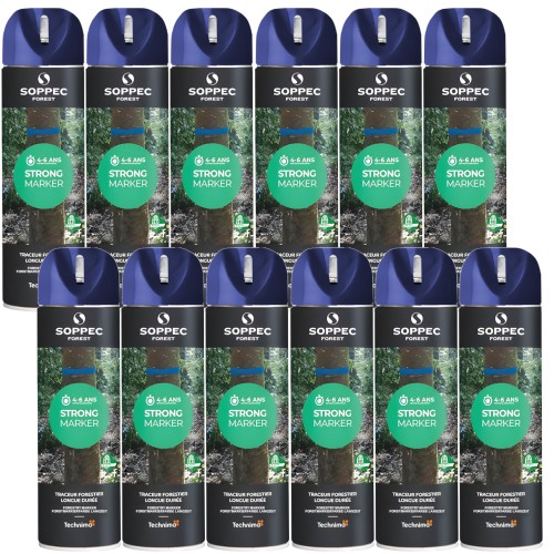 Farba w sprayu do znakowania drzew niebieska 500ml SOPPEC Strong Marker 12szt.