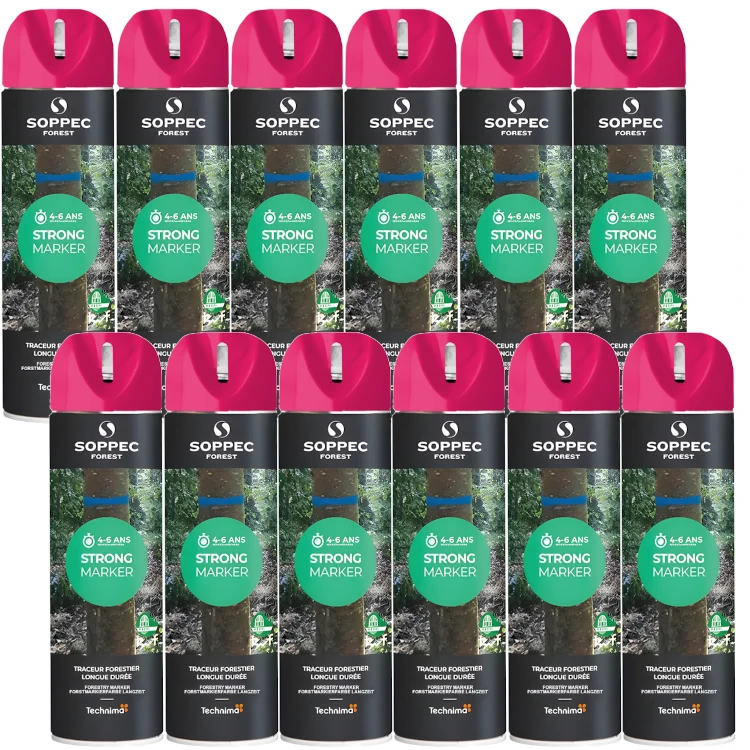 Farba w sprayu do znakowania drzew różowa 500ml SOPPEC Strong Marker 12szt.